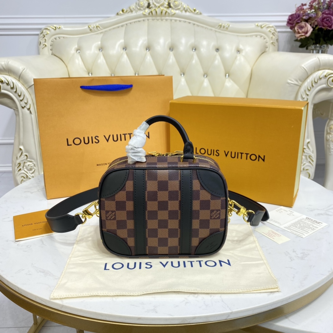 Louis Vuitton VALISETTE SOUPLE BB Handbag Damier Ebene N50063 Black